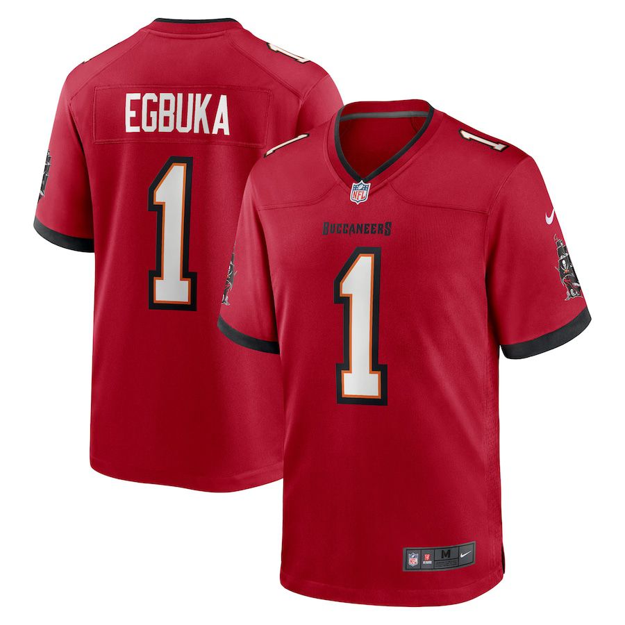 Men Tampa Bay Buccaneers #1 Emeka Egbuka Nike Red 2025 NFL Draft First Round Pick Game Jersey->tampa bay buccaneers->NFL Jersey
